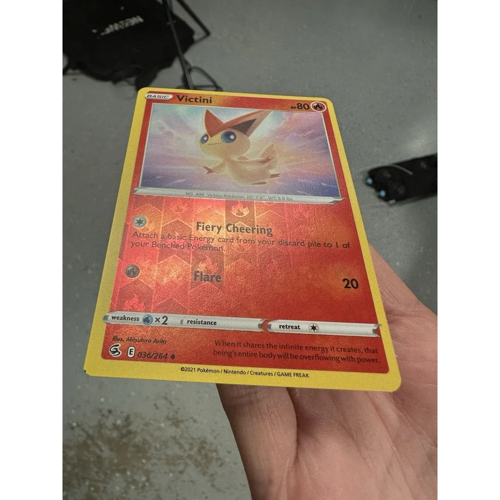 Victini Reverse Holo - 036/264 MISCUT ERROR ALIGNMENT DOT Pokemon Cards 2021 NM - Picture 10 of 15